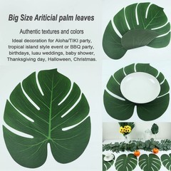 Hopeak Artificial Palm Leaves 24 Pieces 11.4»x 13.4» (24 Pieces), Green