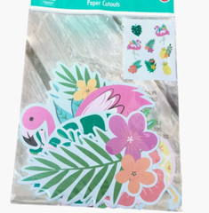 Tropical Flamingo Pineapple Paper Cutouts Craft Scrapbooking Tiki Party Decor