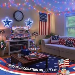 Memory & Timer Function – Red White Blue Memorial Day Lights