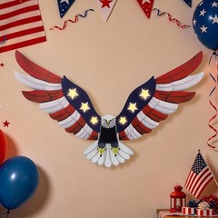Lighted American Eagle 4th of July 250th Decorations Outdoor with Timer LED L…