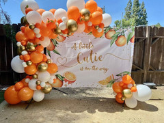 Orange and Gold Balloon Garland Arch Kit-141Pcs Cream White Orange Gold Balloons