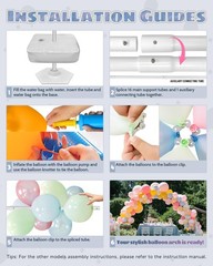6IN1 Balloon Arch Stand Kit, 10.8ft Adjustable Balloon Column Stand with Base…