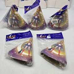 1996 Vintage SAILOR MOON Party Decor (Stickers Hats Centerpieces Gift Bags) Lot