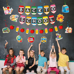 21Pcs Back to School Decorations Banners Hanging Swirls Cake Topper for First Da