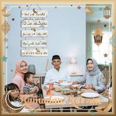 Patelai 5 Pcs Eid Ramadan Mubarak Kareem Decoration for Home Islamic Door Han…