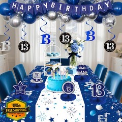 Pongime 13th Birthday Blue Silver