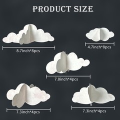 28 Pcs 3D Hanging Pink Clouds Decorations for Baby Shower Party Decoration Fa…