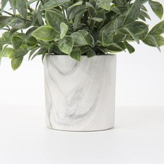 Hollyone Mini Artificial Potted Plants Fake in Marble 8″x9″, Green-#10