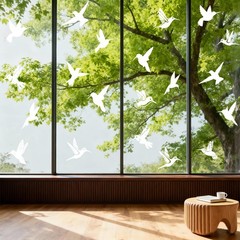 9 Sheets Anti-Collision Window Bird Decals, Protect and Regular, Hummingbird