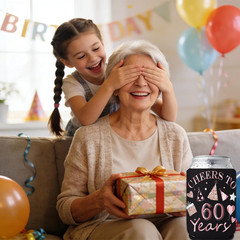 60th Birthday Decorations for Women, 24 Pcs 1966 Can Cooler Sleeve | Vintage Ros