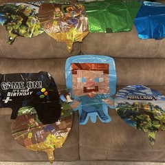 20 pc Minecraft Theme Birthday Party Large Foil Balloons and Small Balloons