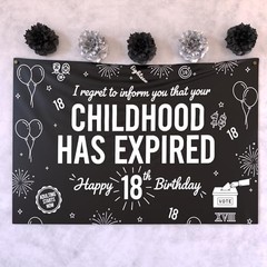 Birthday Decorations For Boys Includes Banner, Backdrop, Tablecloth, Latex 18th