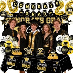 2026 Graduation Decorations Set – Congrats Grad Banner, Backdrop, Tablecloth,…