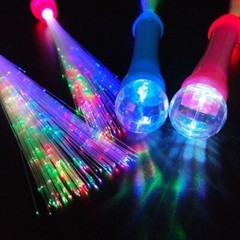 Light Up Unicorn Wand Color Changing Fiber Optic LED Lights Magic Wand , 5 Pack