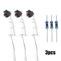 Set of 3 Highly Detailed Model Railroad N Gauge 1 87 Signals with LED Lights