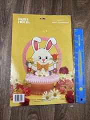 Vintage Party Hour Harvey Bunny Rabbit Easter Party Centerpiece 3D Honeycomb