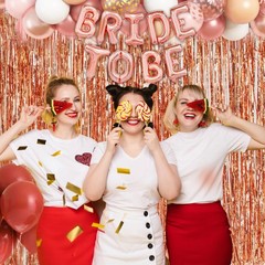 Rose Gold Birthday Party Decorations Foil 3.28 feet x 6.56 feet,