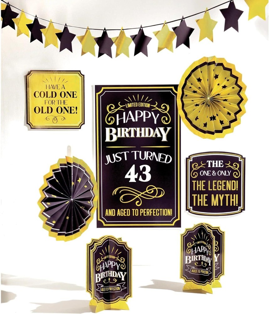 Better with Age Over the Hill Gold Adult Birthday Party Room Decorating Kit