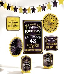 Better with Age Over the Hill Gold Adult Birthday Party Room Decorating Kit
