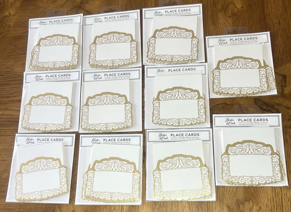 11 Packs Hester & Cook 12 Name Place Cards Die Cut Gilded Frame HC065 132 Total