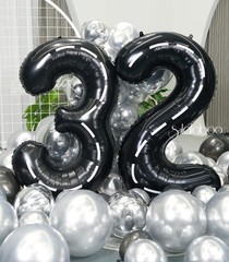 Race Car 40Inch Black 32 Balloon Number Large Helium Race Track 0-9 Giant Dig…