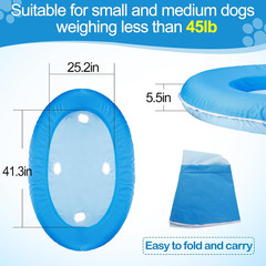 Upgraded Tear-Resistant Dog Pool Float – 25″ x 41″ Stable Support Inflatable Dog