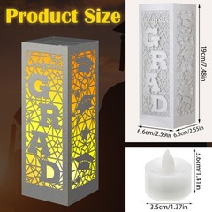 6 PCS Class of 2026 Graduation Lanterns Centerpiece LED Candle Silver Set