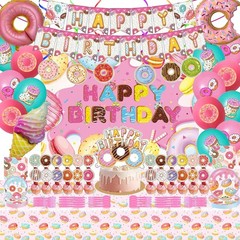 Donut Sweets Birthday Party Supplies, Donut Style Party Decorations Include H…