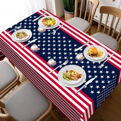2 Pack American Flag Tablecloths, 54″ x 108″ Disposable for Parties & Events