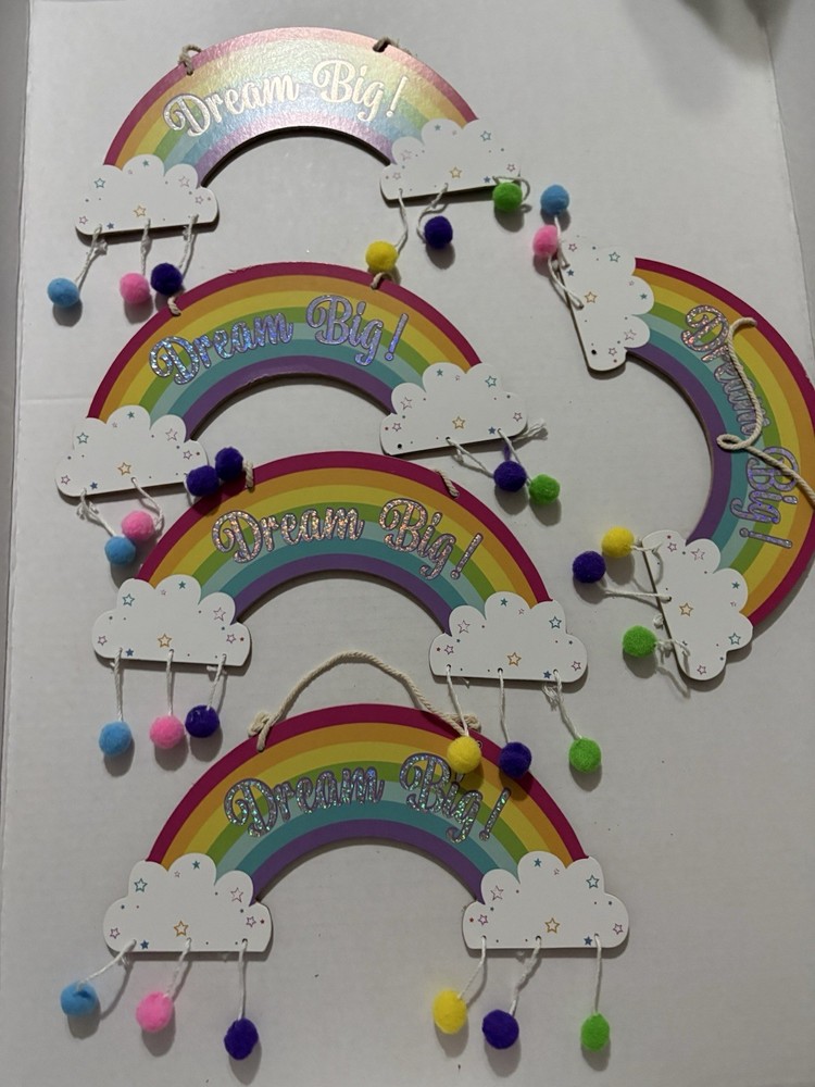 Rainbow Dream Big Hanging Signs Wall Decorations Classroom Party Decor