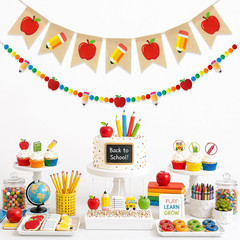 Back to School Decorations – NO DIY -Burlap Apple Pencil Banner & 3D Pencil Appl