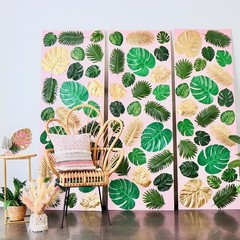 BULK 72-PC Medium 6″X8″ Tropical Monstera Leaves Polyester Luau Beach Decor #4-P