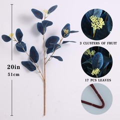 20″ Silk Artificial Eucalyptus Stems, 12Pcs Fake Eucalyptus Stem with Leaves …