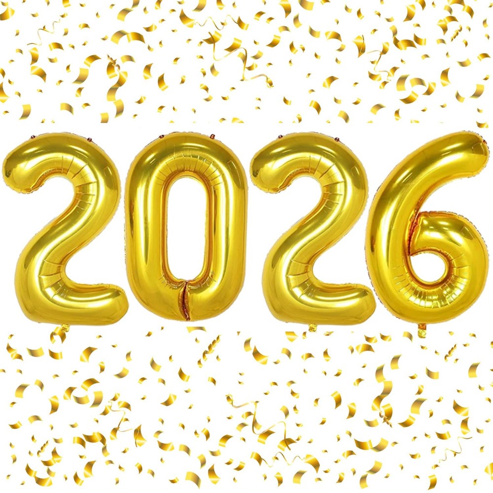 2026 Balloons Gold Number 2026 Balloon-16 Inch Number Foil Balloons for Gradu…