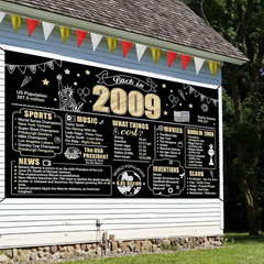16th Birthday Banner Backdrop – Black & Gold Party Decor for Boys & Girls
