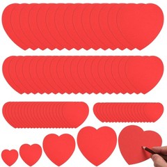 96 PCS Red Heart Cutouts Assorted Sizes Paper Shape Valentine Die Cuts