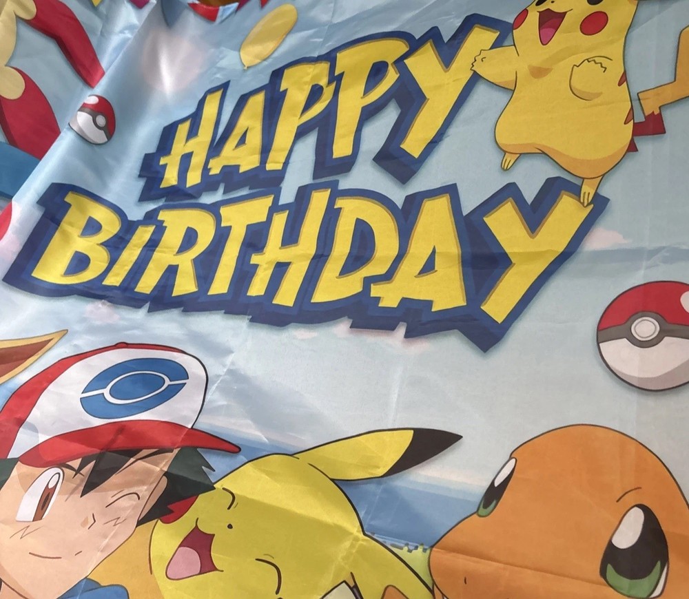Pokémon Happy Birthday Theme Backdrop Banner 70×42 Big Banner
