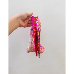 Handmade Fabric Lantern: Pink Boho Hanging Light, Vietnamese Home Decor