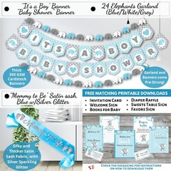 Ultimate 697-Piece Elephant Baby Shower Decorations for Boy – It’s a Boy Theme