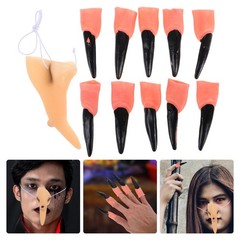 11Pcs Halloween Decorative Zombie Fingernail Finger Trick Prop Witch Nose