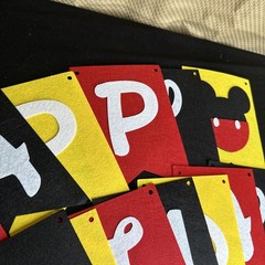 Mickey Mouse Hanging Decoration Birthday Party Kids Paper Yellow Red Black