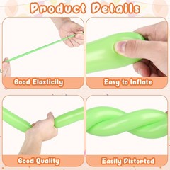 200Pcs 260 Balloons Rainbow Long Balloons for Balloon Garland Thickening Skin…