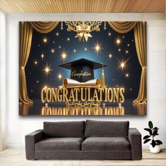 Polyester Graduation Banner for School Celebrations & Events Decorative Backdrop