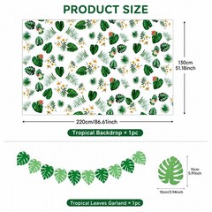 Tropical Party Decorations Set Monstera Leaf Banner Garland Summer Backdrop DIY
