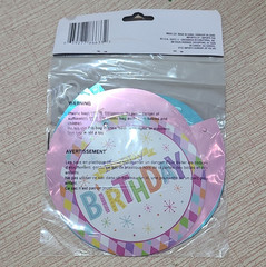 Birthday Hanging Swirl Decorations Foil Multicolor Blue Pink Cake Pattern