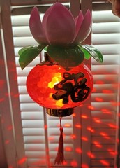 Chinese Musical Lotus Lantern & Fun Snaps Light Up Tassel Lamp New Year Decor