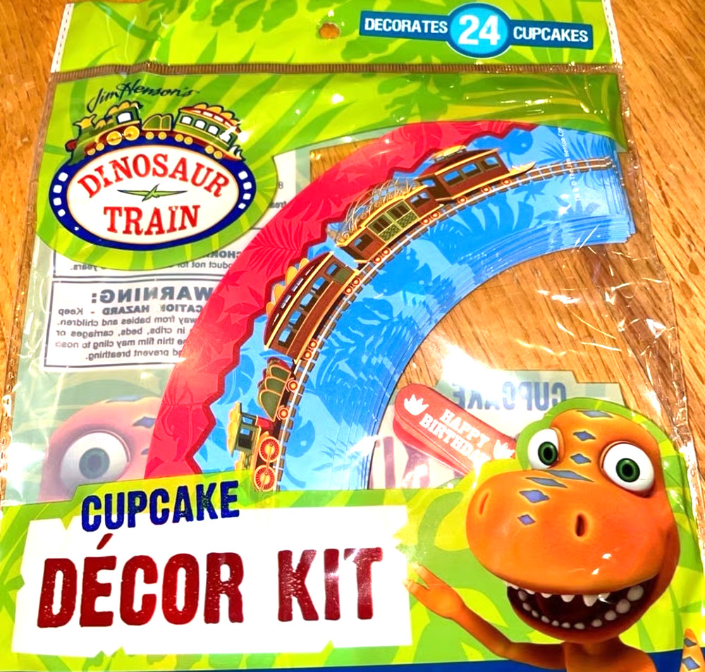 Dinosaur Train Birthday Cupcake Decor Kit, 24 pc per pack Jim Henson. NEW