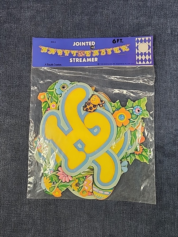 «Happy Easter» 6 Foot Jointed Streamer Beistle Collection NEW Vintage 1982 u-3E