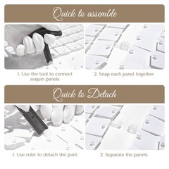 12 Pcs Shimmer Wall Backdrop Panels Square Sequin Party Decoration White 3×4 Ft