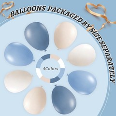 412Pcs Dusty Blue White Sand Balloon Arch Garland Kit,18 12 10 5 Inch Slate F…